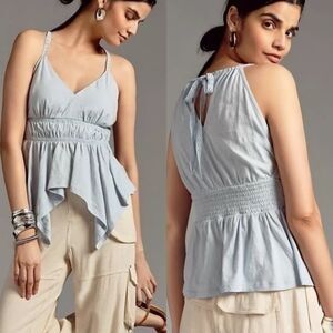 Anthropologie V Neck Asymmetrical Top